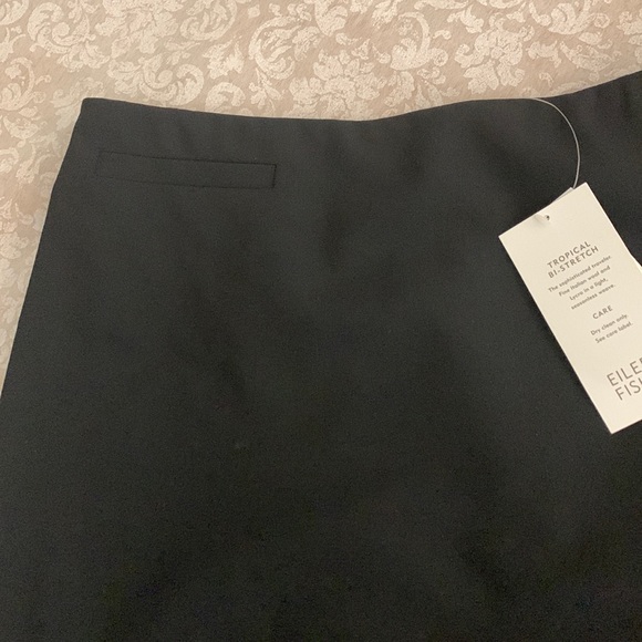 Eileen Fisher ~new ~Petite Black Italian Wool Calf Length Pencil Skirt in PP - Picture 3 of 8